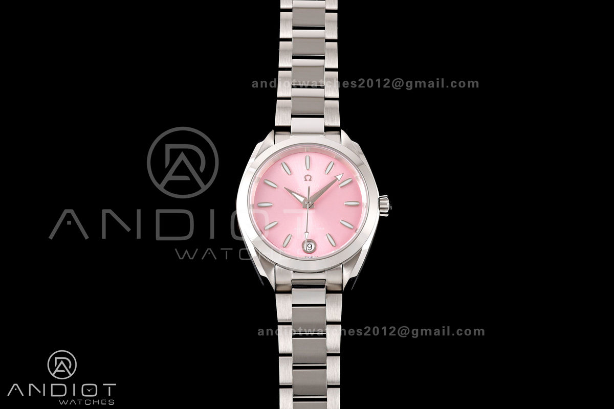 Aqua Terra Shades 34mm SS VRSF Best Edition Pink Dial on SS Bracelet A8800